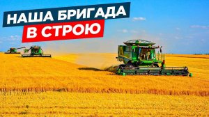 С трудом успеваю с перегрузчиком за тремя комбайнами John Deere S660, на ячмене.