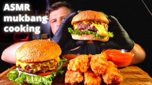 БОЛЬШОЙ ЧИЗБУРГЕР, ХРУСТЯЩАЯ РЫБА, ЖАРЕНАЯ ВО ФРИТЮРЕ, ASMR MUKBANG, АСМР МУКБАНГ