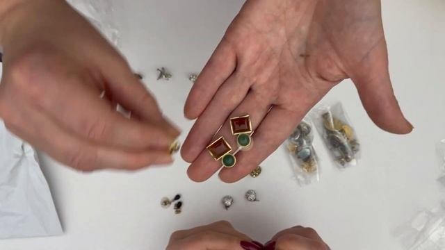 Много винтажных клипс и сережек из Америки | Распаковка посылки с бижутерией