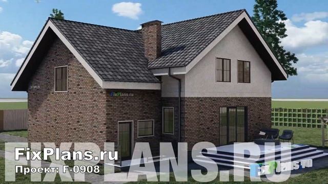 Проект одноэтажного дома с мансардой площадью 257 м2 F-0908 смотреть онлайн