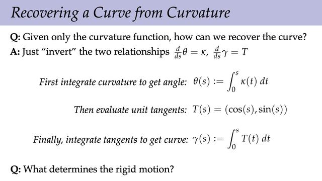 Lecture 10： Smooth Curves (Discrete Differential Geometry)