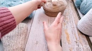 Варежки в стиле Рустик из козьего пуха (авторский дизайн). Продвижения по джемперу "Морозное утро"