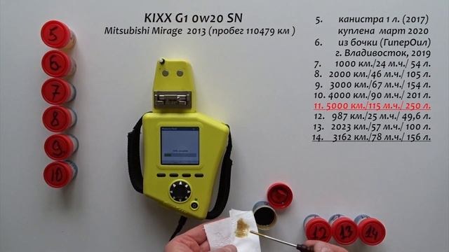Тест моторного масла KIXX G1 0w20, SN (отработка из 2-х машин). смотреть онлайн