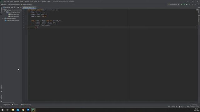 Алгоритм бинарного поиска. Binary search algorithm. Python смотреть онлайн