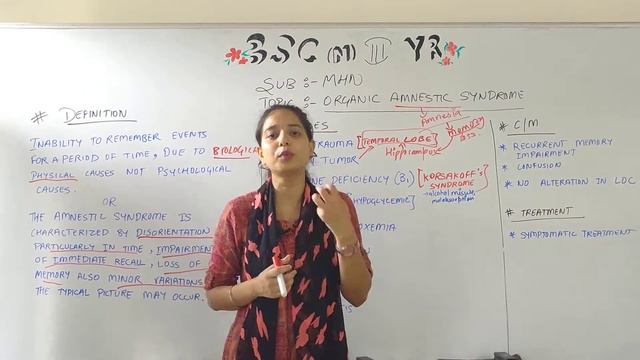 Organic Amnestic Syndrome II B Sc 3rd Year II Mental Health Nursing II смотреть онлайн