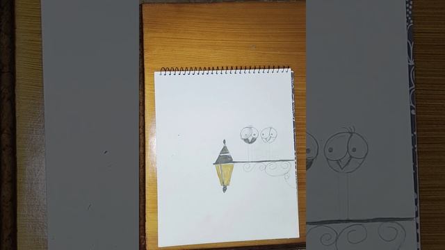 "Watercolor Painting Tutorial: Beautiful Street Light and Birds"