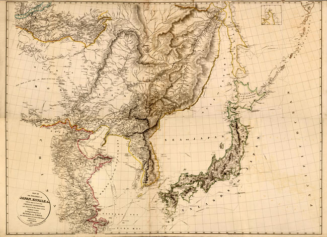 Карта дальнего востока и японии и кореи