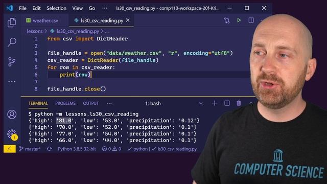 Read CSV Files in Python with csv.DictReader - Iterate through Rows as Dicts with Columns as Keys
