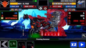 Supermechs Finishing an 200.000 HP Titan at ONCE with two Flaming Hammer on Zakares Build