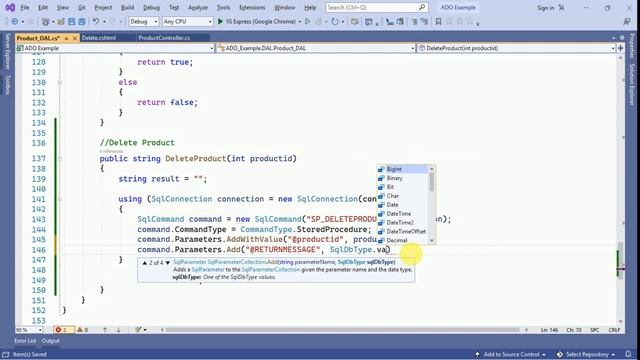 Delete records from Database in Asp. Net with stored procedure | MVC Tutorial for beginners