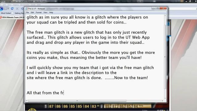 Fifa 11/12 Ultimate Team Player/Coin Glitch (Working for Fifa 12) смотреть онлайн