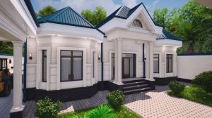 Zamonaviy uy proyekti  1 qavat 20x30 7 xonali