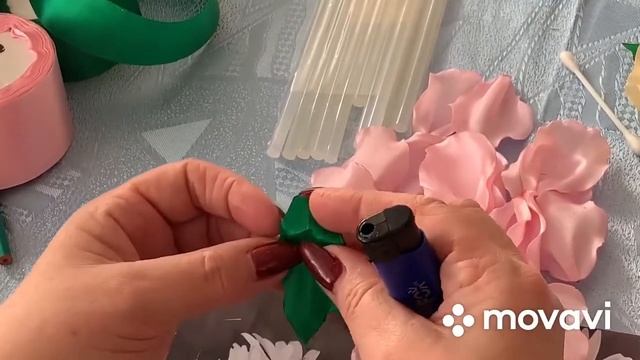 Изготовление чайной розы в технике канзаши смотреть онлайн