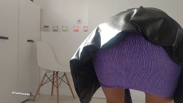 Purple velvet evening dress [tight , hight heels]