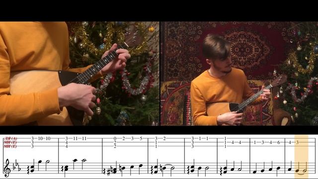"Разговор со счастьем" на балалайке (табы) / "Talking with Happiness" on the balalaika (tutorial)