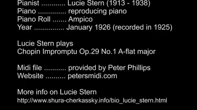 Lucie Stern, AMPICO MUSIC reproducing piano смотреть онлайн