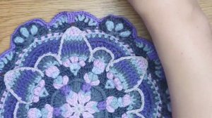 Круглая подушка крючком ч.12  Мандала Грезы. Mandala Dreams Crochet Pillow