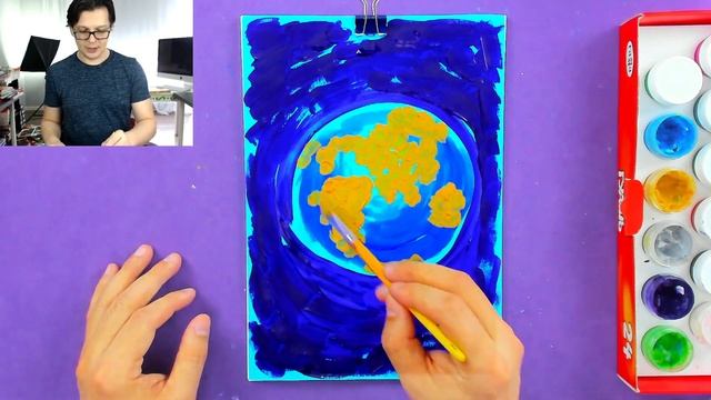 Как нарисовать Планету ЗЕМЛЯ красками гуашь смотреть онлайн