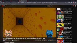 смотрю как играет в игру крысу весёлый кот