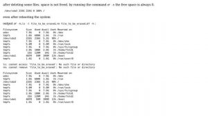 Unix & Linux: After deleting some files. space is not freed