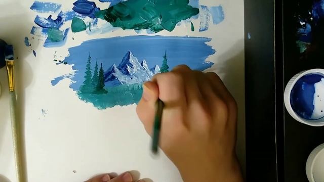 РИСУЮ КРАСИВЫЙ ПЕЙЗАЖ ГУАШЬЮ