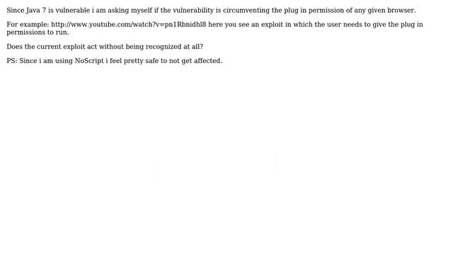 Can a java exploit circumvent browser plug in permission? смотреть онлайн