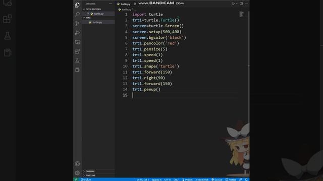 New Python hack ,turtle draw with python (power of python) Try it now!!