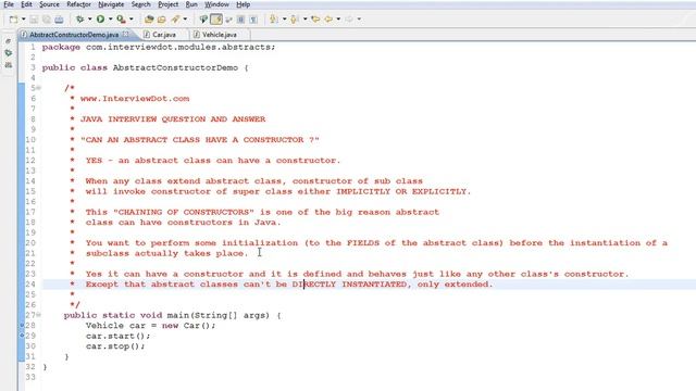 CAN ABSTRACT CLASS HAVE A CONSTRUCTOR IN JAVA DEMO смотреть онлайн
