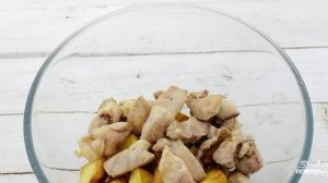 Мясо с грибами и картофелем