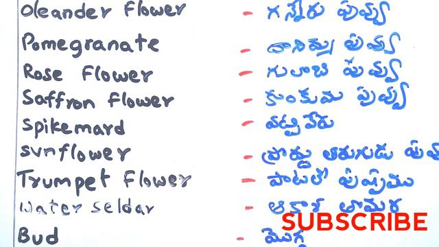 How to speak FLOWERS NAMES in English and Telugu/ పూల పేర్లు తెలుగులో смотреть онлайн