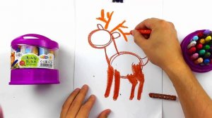 Олень для малыша - рисуем просто мелками РыбаКит