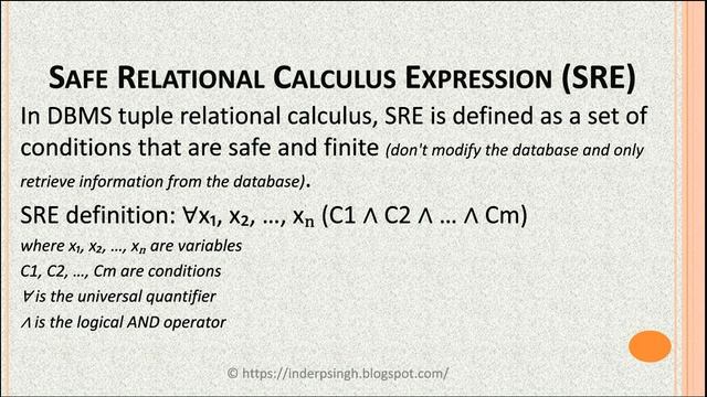 Relational Calculus in DBMS-Relational Calculus-Tuple Relational Calculus DBMS-Tuple Relational