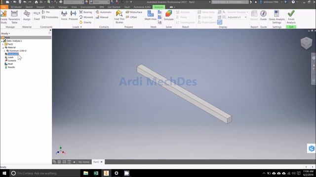 Autodesk Inventor Tutorial - Basic Static Stress Analysis Simulation