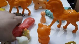 ИГРУШКИ СССР. БОЛЬШОЙ НАБОР ДЕТСКИХ ДЕТСКОСТЕЙ. ПЛАСТМАССА И РЕЗИНА.