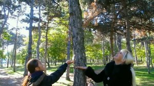 Дети / Белка / Прогулка в парке / Осень / Children / Squirrel / Walk in the park / Autumn