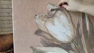 ИНТЕРЬЕРНАЯ КАРТИНА МАСЛОМ "ТЮЛЬПАНЫ". Процесс создания поэтапно.INTERIOR OIL PAINTING "TULIPS". Ar
