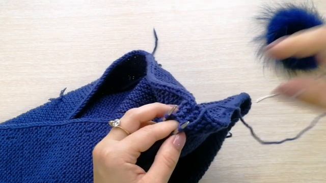 Как сшить вязанное изделие иглой. Трикотажный шов. Сшиваю капюшон. смотреть онлайн