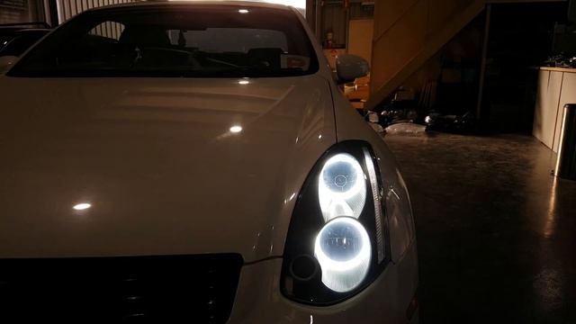 V35 350GT Skyline custom lights white/amber LED halo rings paint restored lenses смотреть онлайн