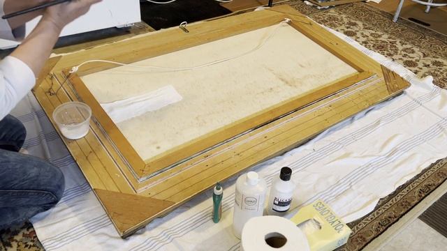 Реставрация старинной картины у которой огромная дыра. Restoration of an old painting (huge hole) смотреть онлайн
