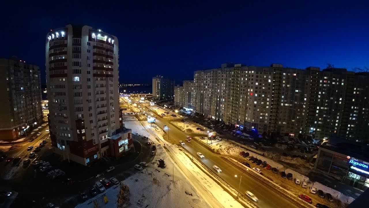 Вечерний Оренбург, ул. Салмышская – таймлапс / Evening Orenburg – timelapse