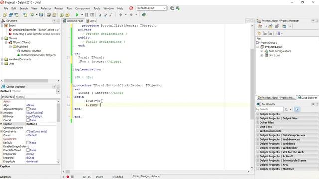 Delphi - Declare variables