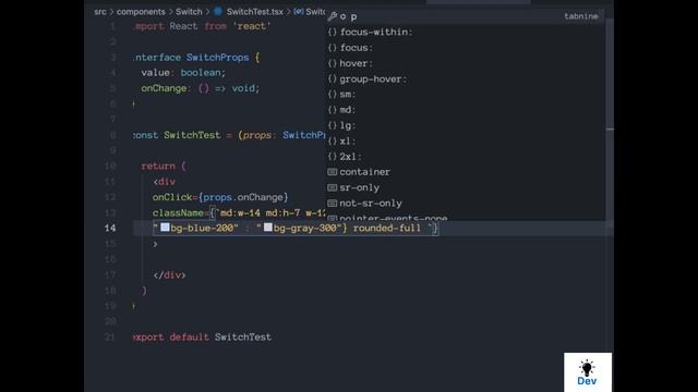 How to create Toggle switch button using ReacJs with Typescript and Tailwindcss