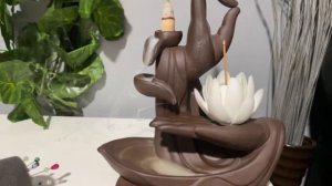 Lysliv Backflow Incense Burners Waterfall, Ceramic Zen Incense Holder Home Décor Lotus Ornaments