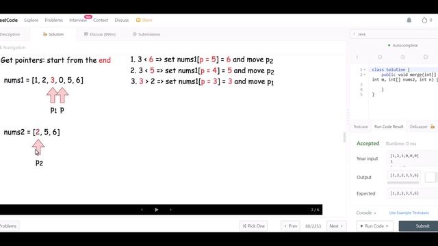 88. Merge Sorted Array