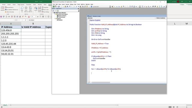 Create a function to validate IP addresses in Excel with VBA смотреть онлайн