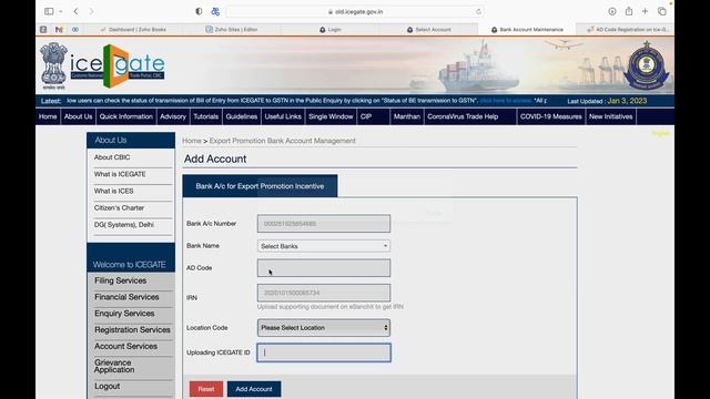 AD Code Registration Step By Step Process on IceGate Portal for Export of Goods via Customs Portal смотреть онлайн