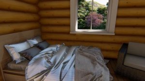 Баня из бревна в диком стиле