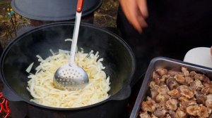 ГУСИНЫЕ ЖЕЛУДКИ с картошкой В КАЗАНЕ