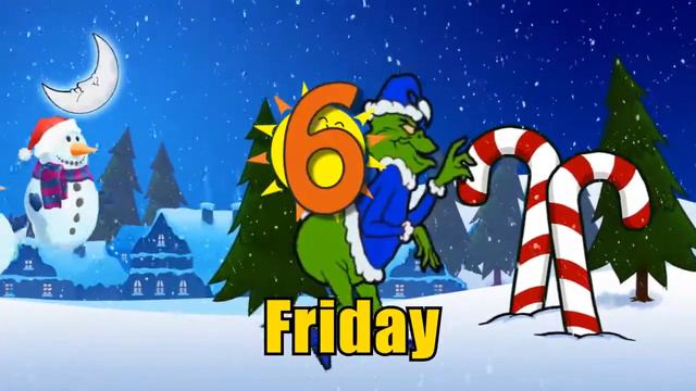 Christmas Grinch Teaching the Days of the Week in English Educational Video for Kids смотреть онлайн
