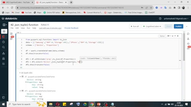 How to use json_tuple() function in PySpark | Databricks Tutorial | Data Engineering